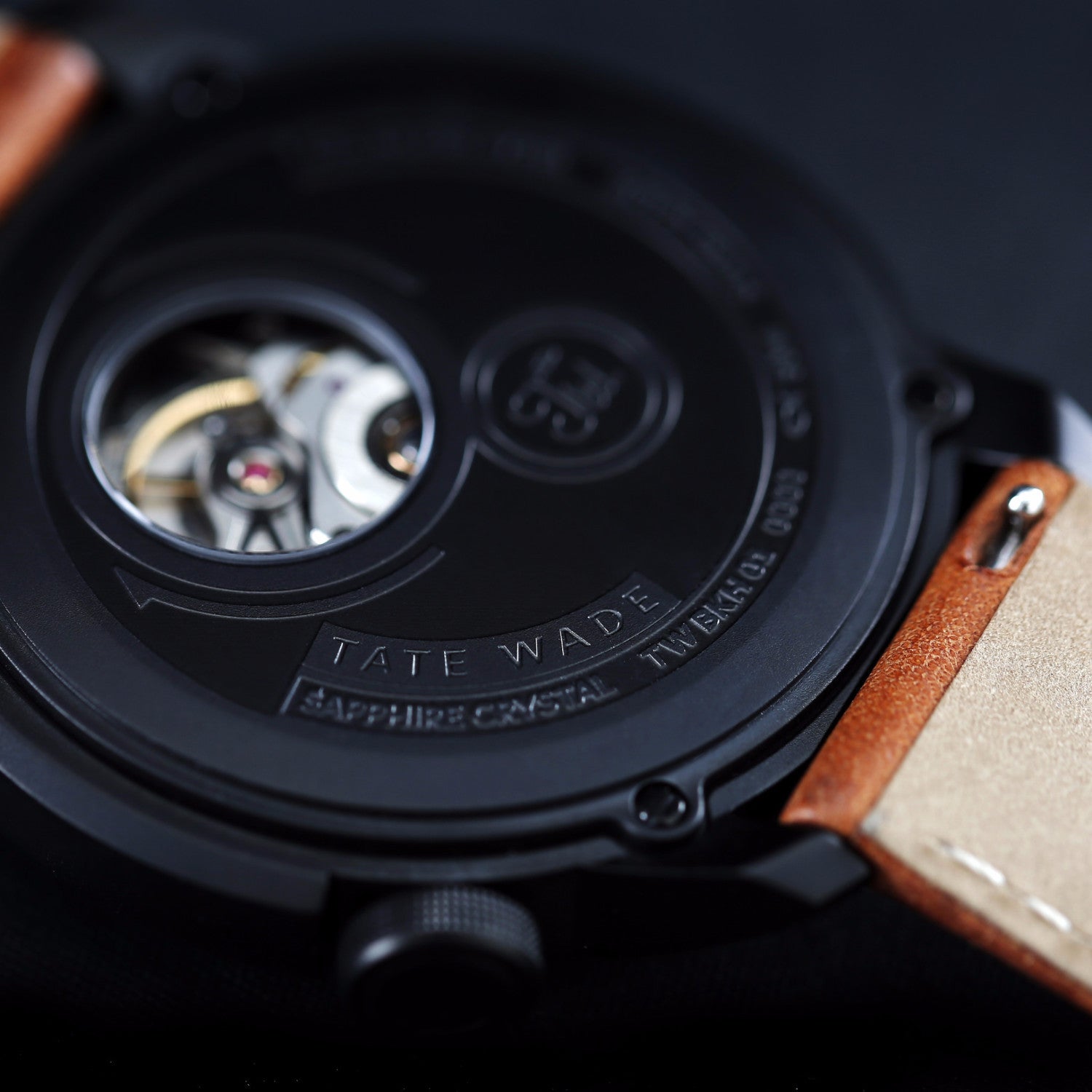 Swiss-made luxury black PVD watch from Tate Wade - Automatic Movement