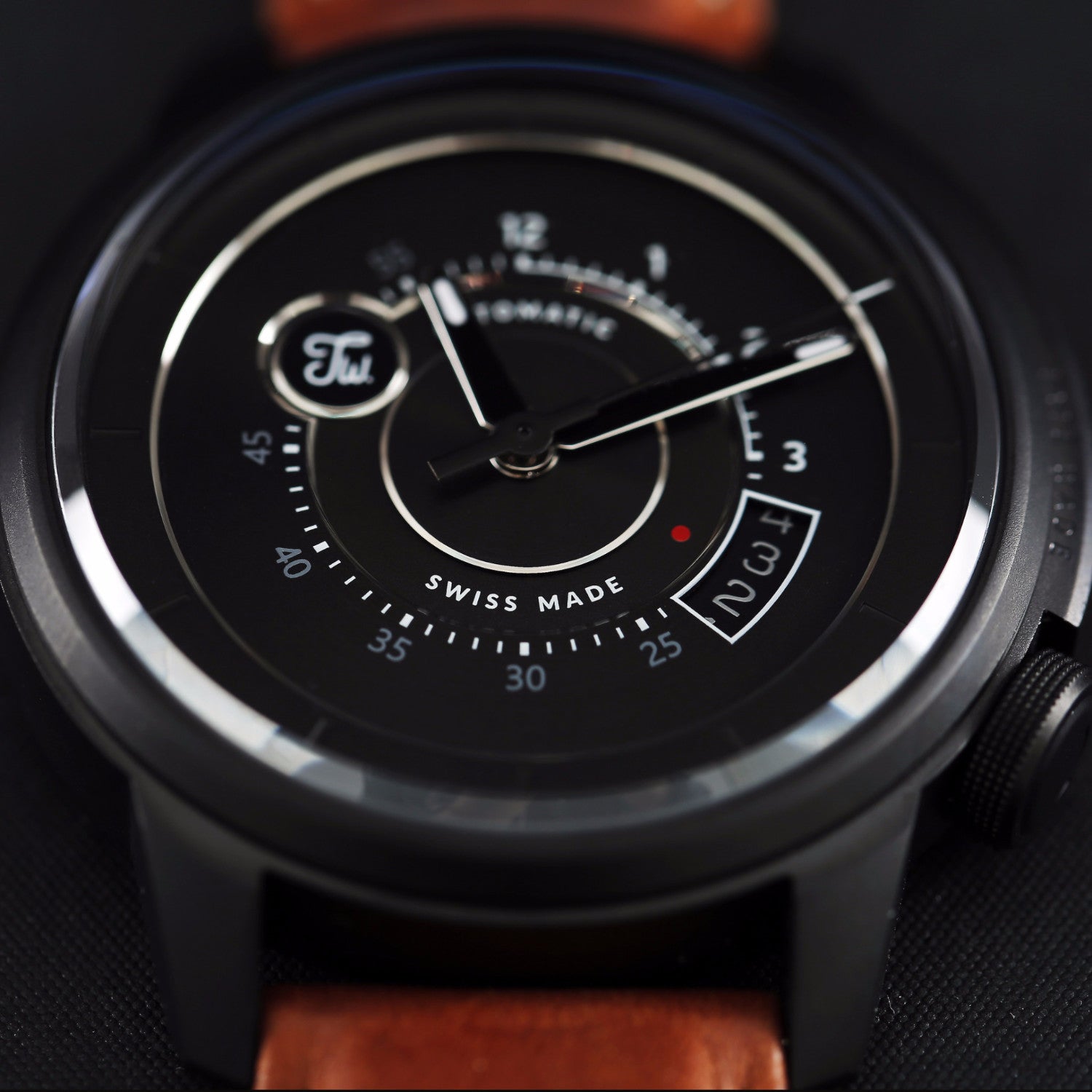 Swiss-made luxury black PVD watch from Tate Wade