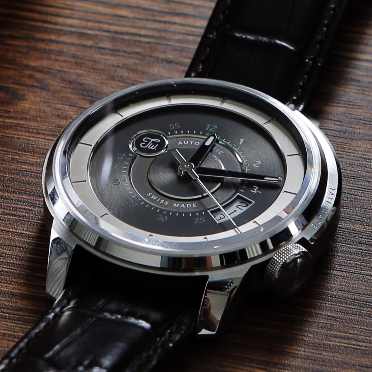 Swiss-made luxury stainless steel watch from Tate Wade