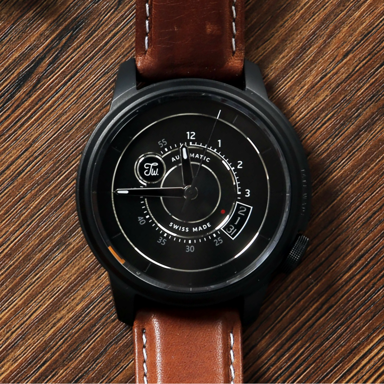 Swiss-made luxury black PVD watch from Tate Wade