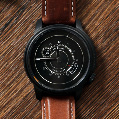 Swiss-made luxury black PVD watch from Tate Wade